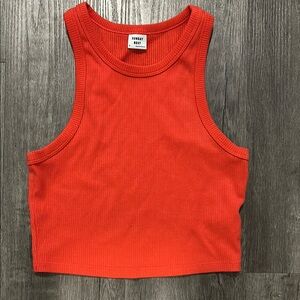 Sunday Best Red Sleeveless Crop Tank Top